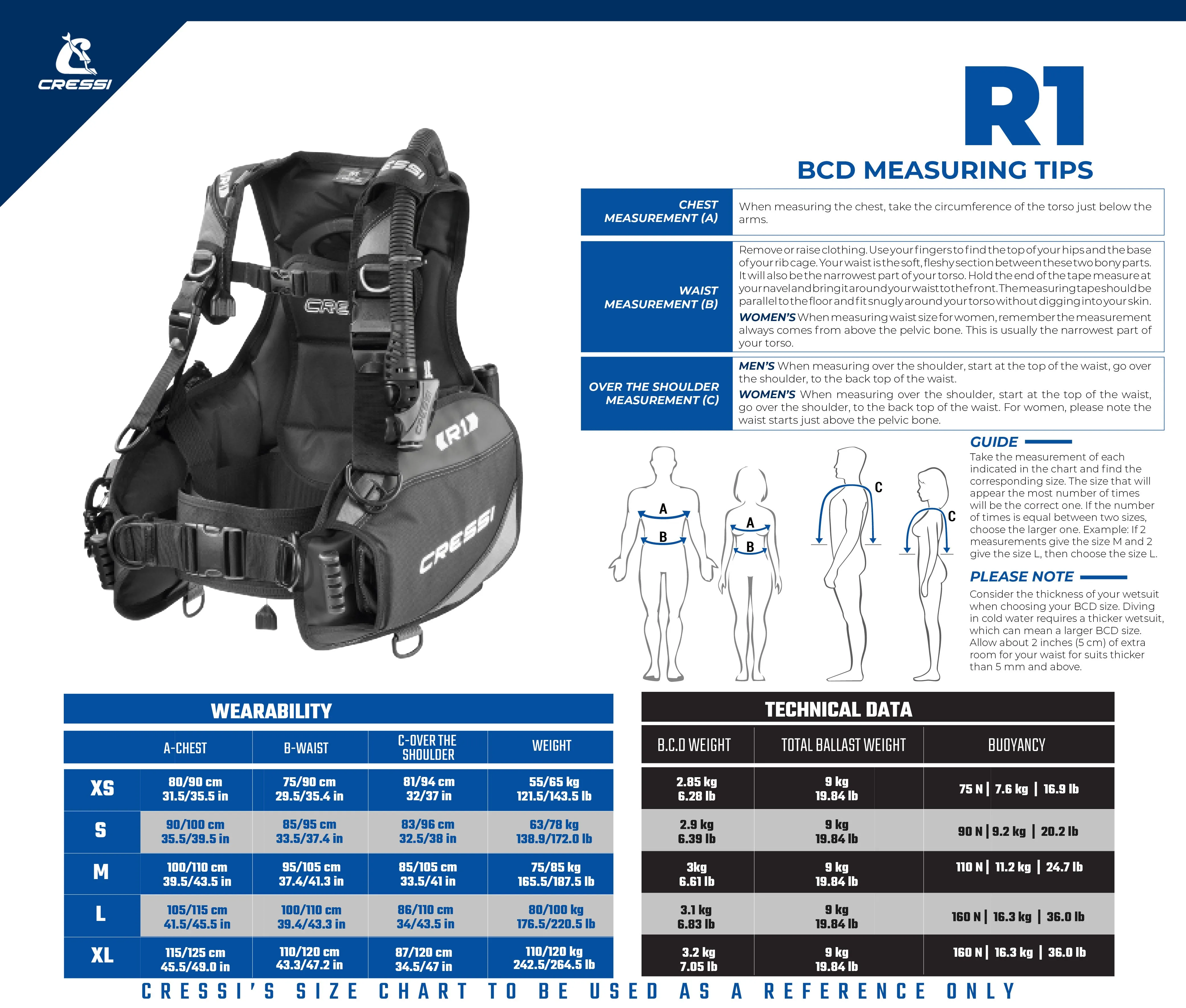 Cressi R1 BCD Donatello Console 2 Dive Computer AC2 Compact Regulator Set GupG Reg Bag Scuba Diving Package