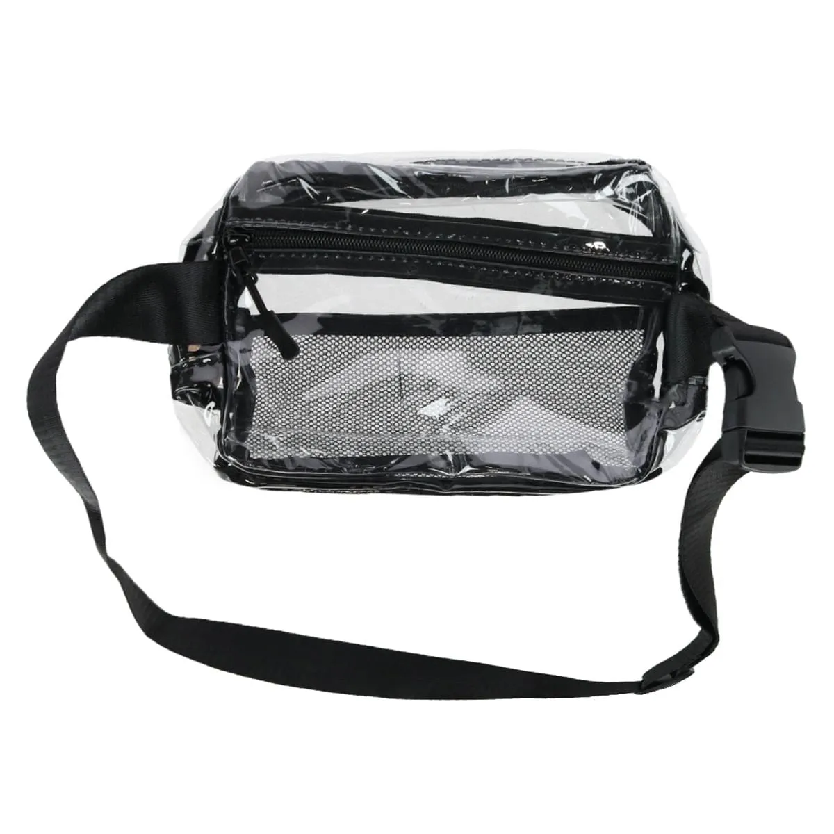 CTM® Unisex Stadium Approved Clear Belt Bag with Mesh Pockets