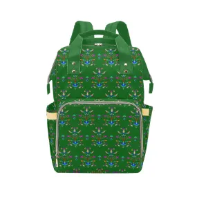 Dakota Damask Green Multi-Function Diaper Backpack/Diaper Bag