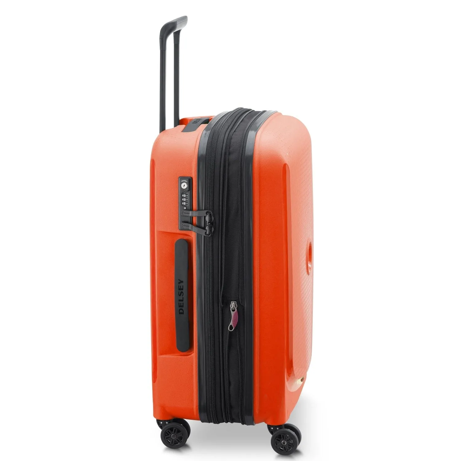 Delsey Belmont Plus 61cm Hardcase 4 Double Wheel Expandable Cabin Luggage Trolley Orange - 00386180525