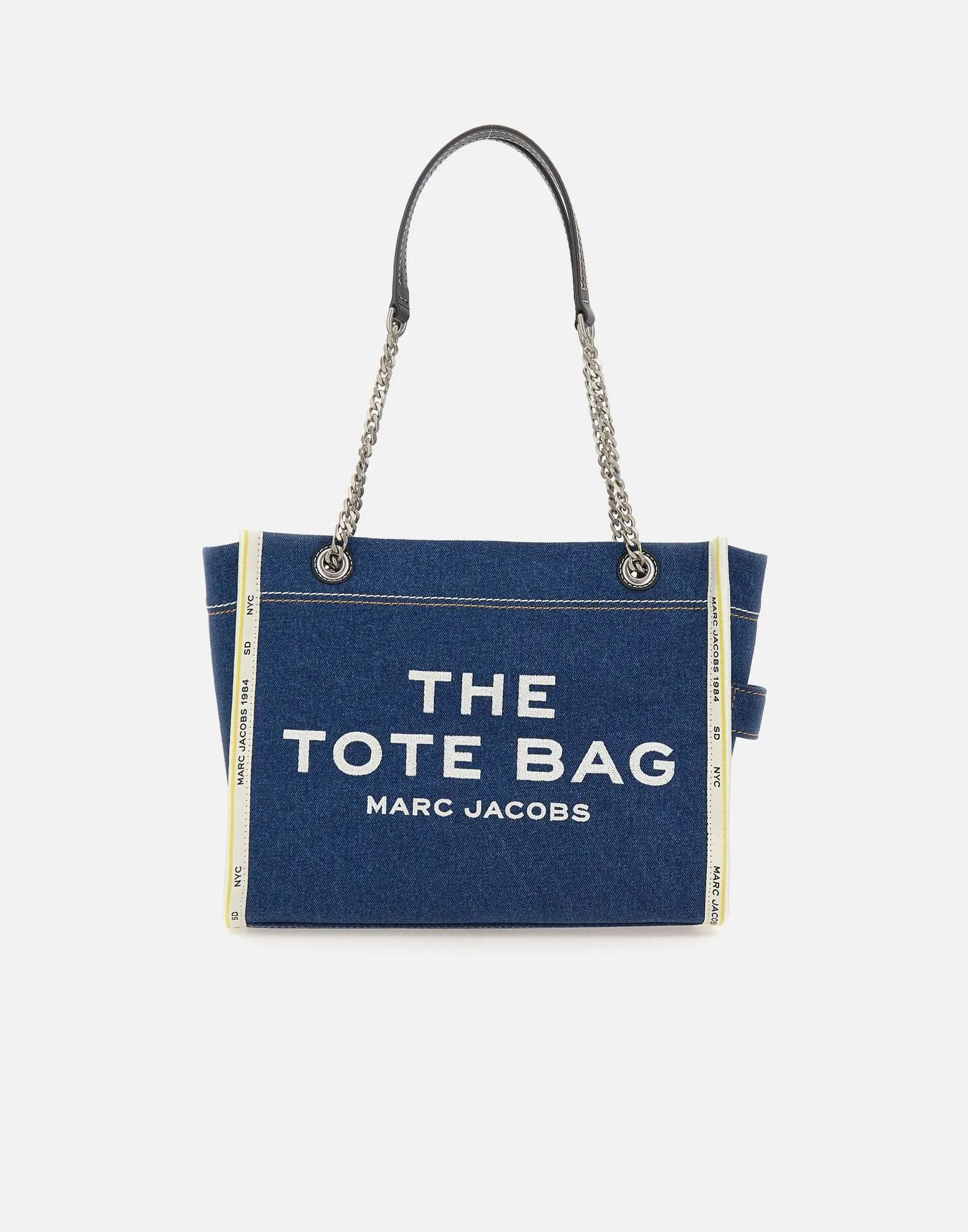 Denim Chain Medium Tote Bag