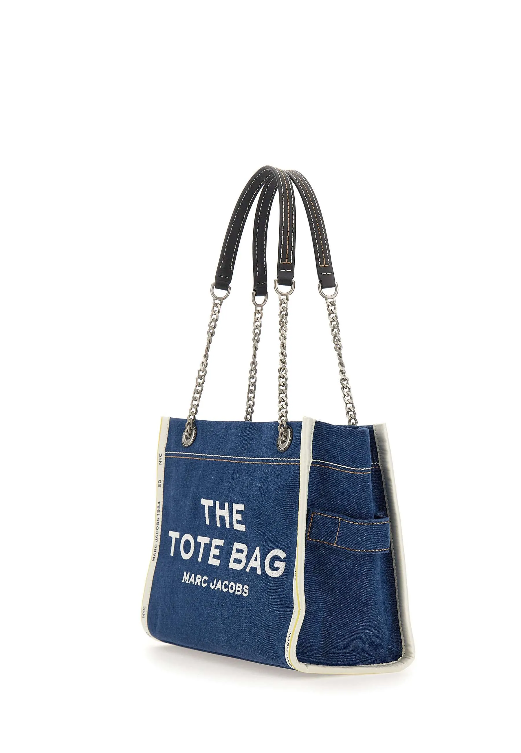 Denim Chain Medium Tote Bag