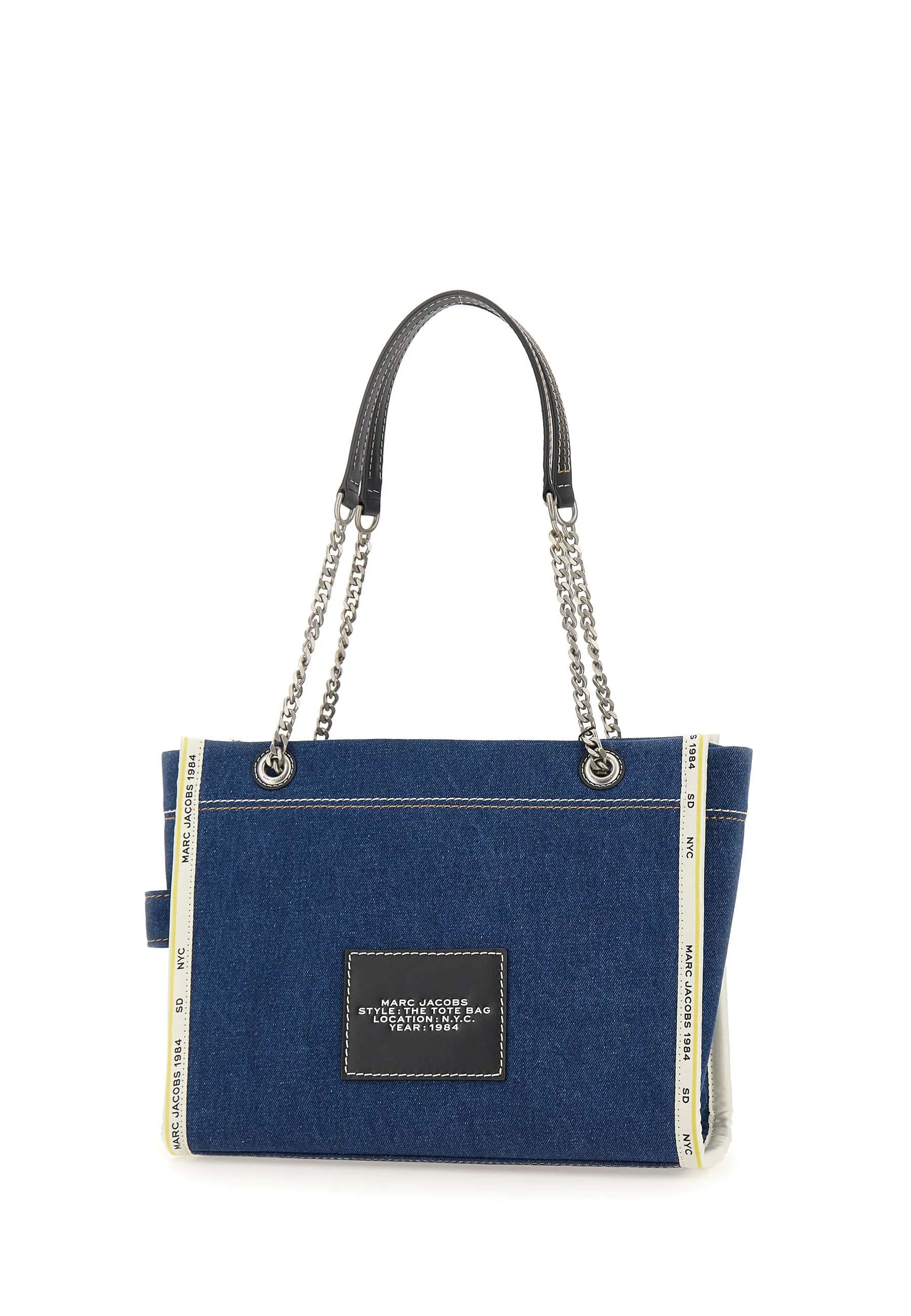 Denim Chain Medium Tote Bag