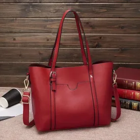 Designer Handbag With Front Pocket women Tote Handbag -Wine Red