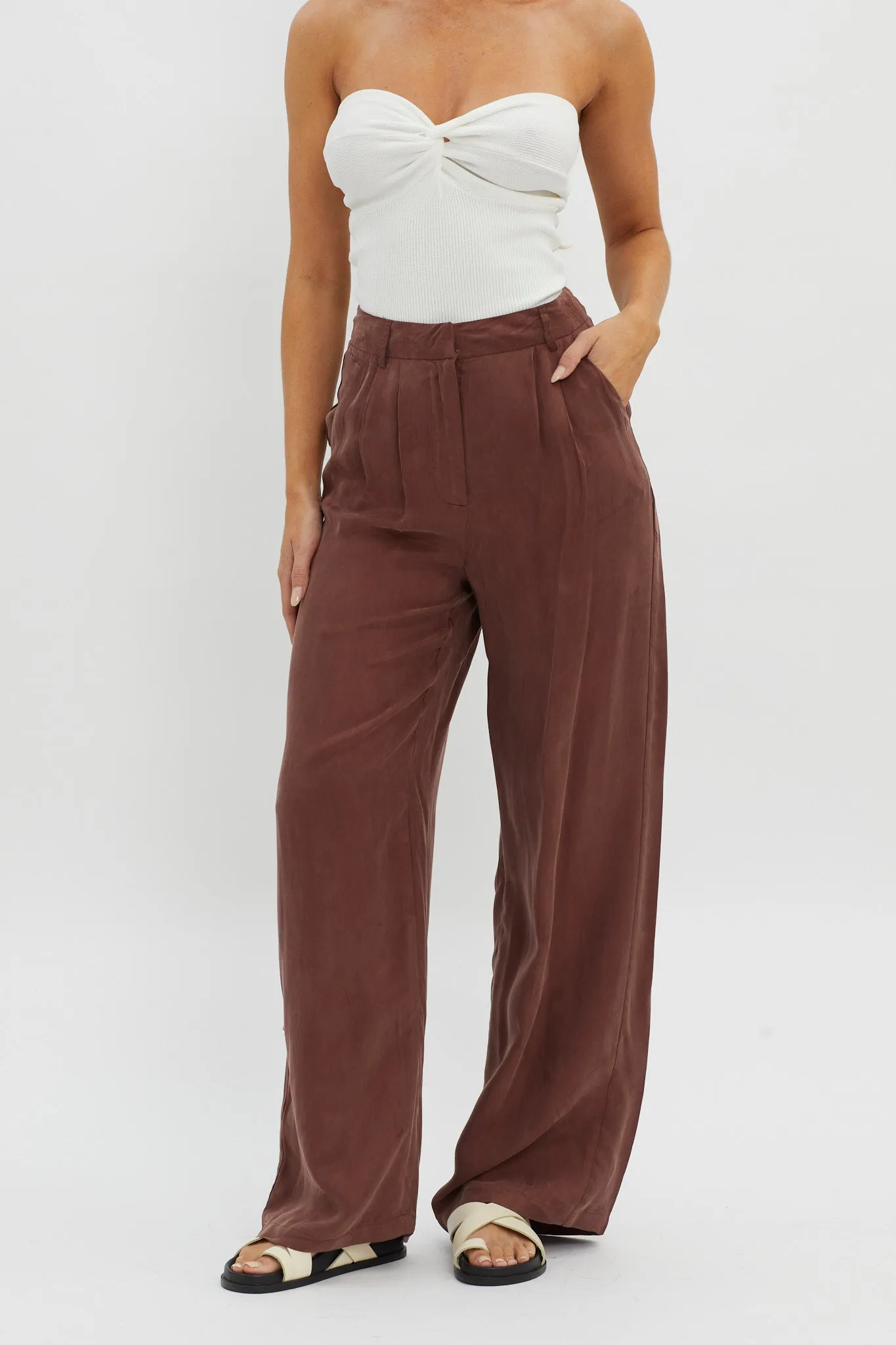 Dodie Straight Leg Trouser Pants Choco