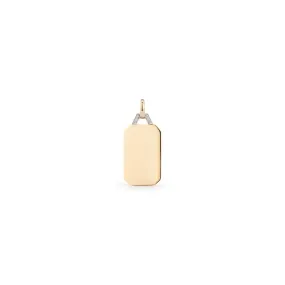 DORA 18K GOLD AND DIAMOND RECTANGULAR TABLET CHARM