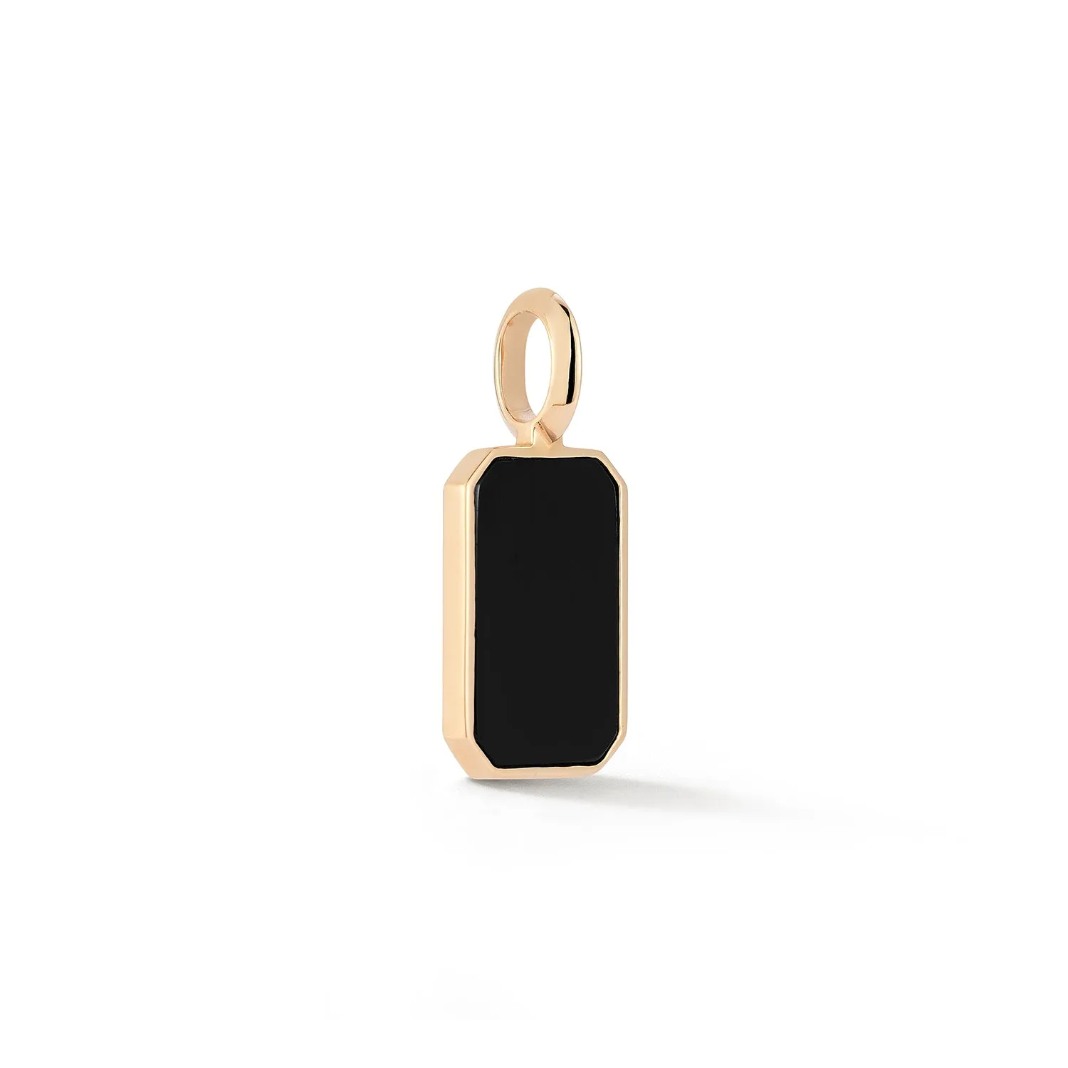 DORA 18K ROSE GOLD AND BLACK SPINEL TABLET PENDANT