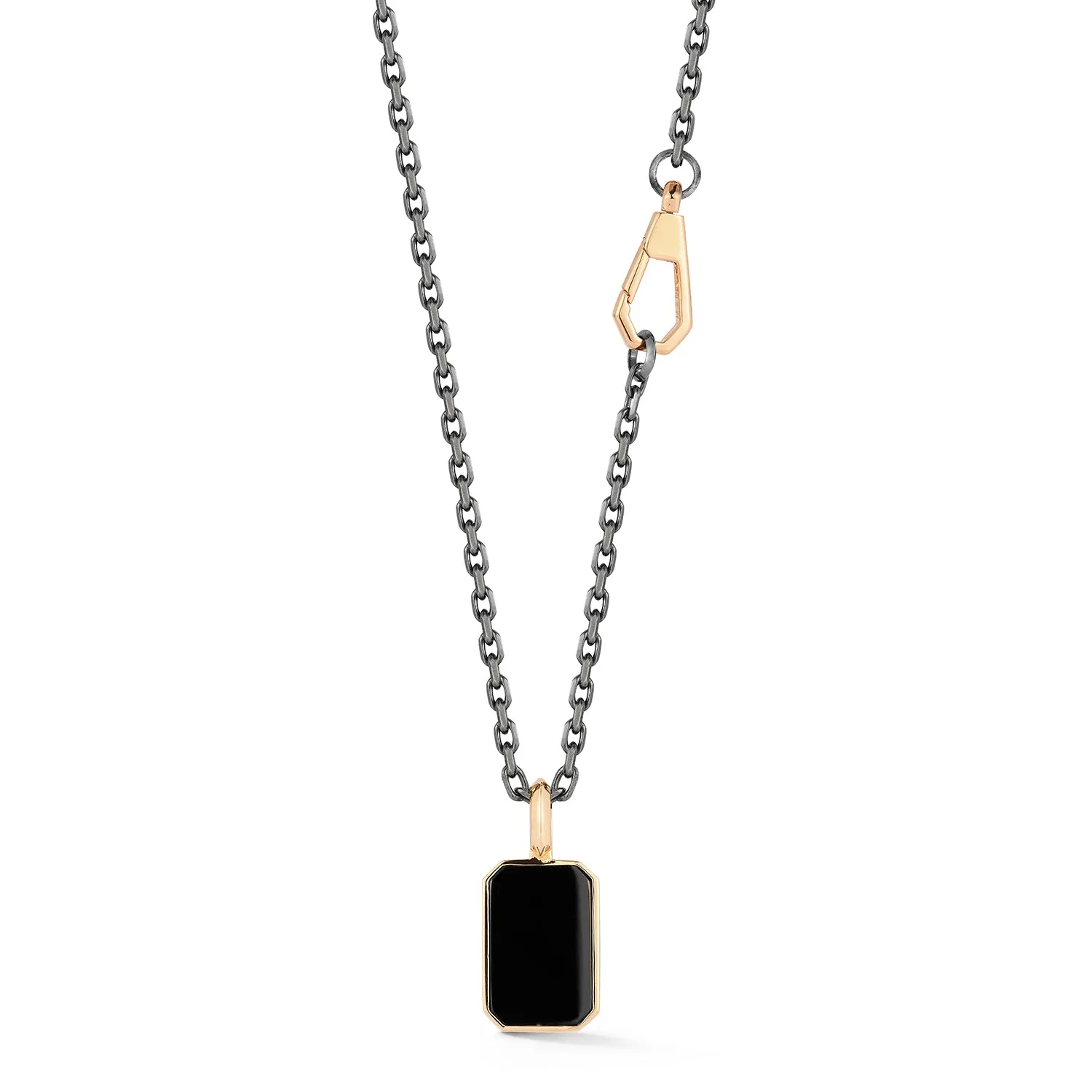 DORA 18K ROSE GOLD AND BLACK SPINEL TABLET PENDANT