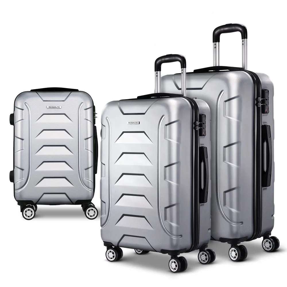 Durable Lightweight 3pc Luggage Set with TSA Lock - Wanderlite