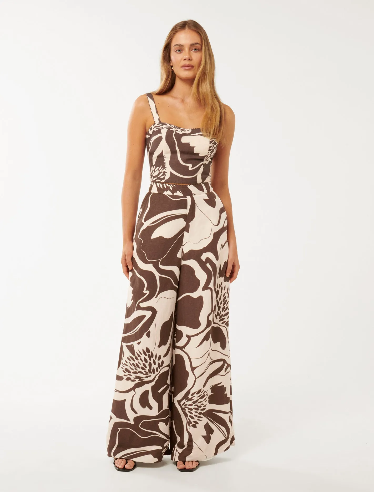 Ebony Linen Wide Leg Pants