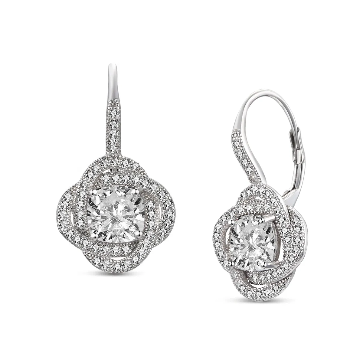 Elegant Cubic Zirconia Sterling Silver Earrings