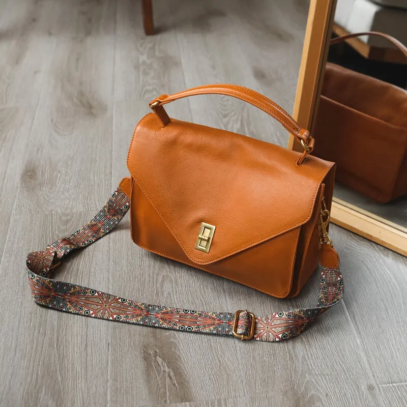 Fashion Vegetable Tanned Leather Large Capacity Ladies Shoulder Bag Crossbody