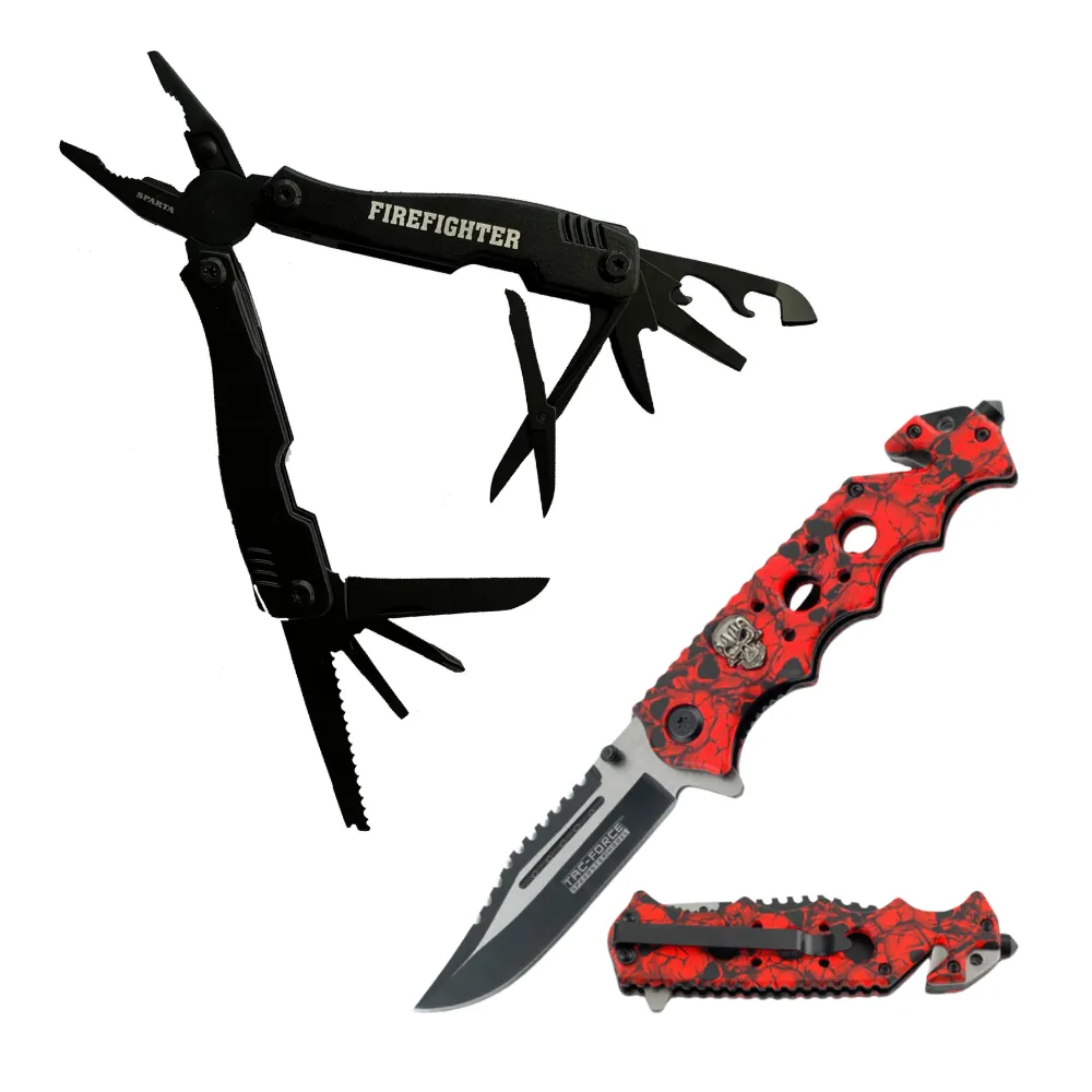 Firefighter Multi-Tool & Knife Bundle