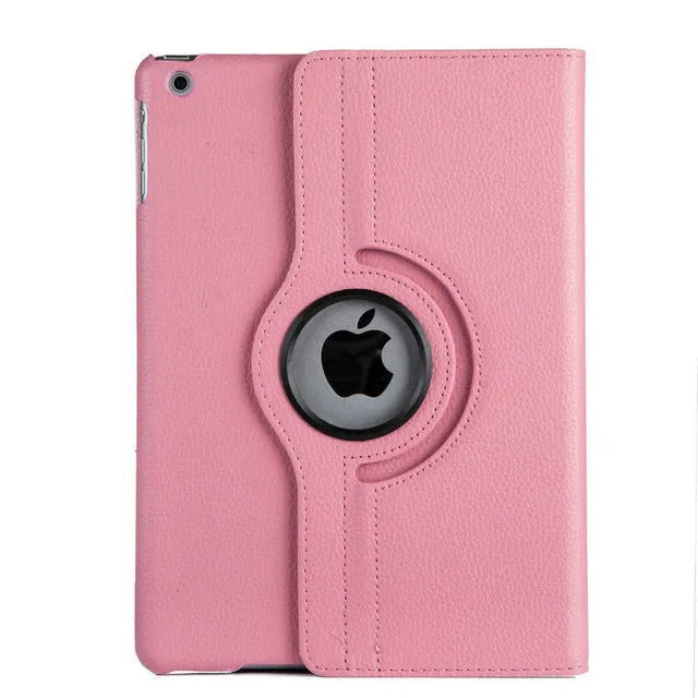 For Case Apple iPad 2 iPad 3 iPad 4 PU Leather Smart Stand Flip Case Cover 360 Rotating Screen Protector Film Stylus Pen Gifts