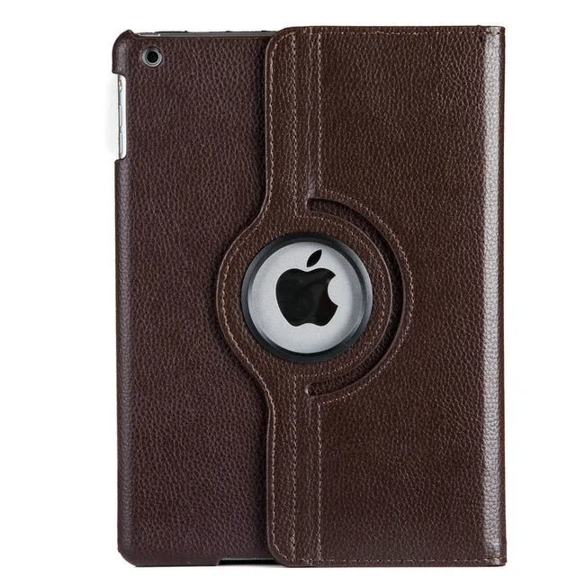 For Case Apple iPad 2 iPad 3 iPad 4 PU Leather Smart Stand Flip Case Cover 360 Rotating Screen Protector Film Stylus Pen Gifts