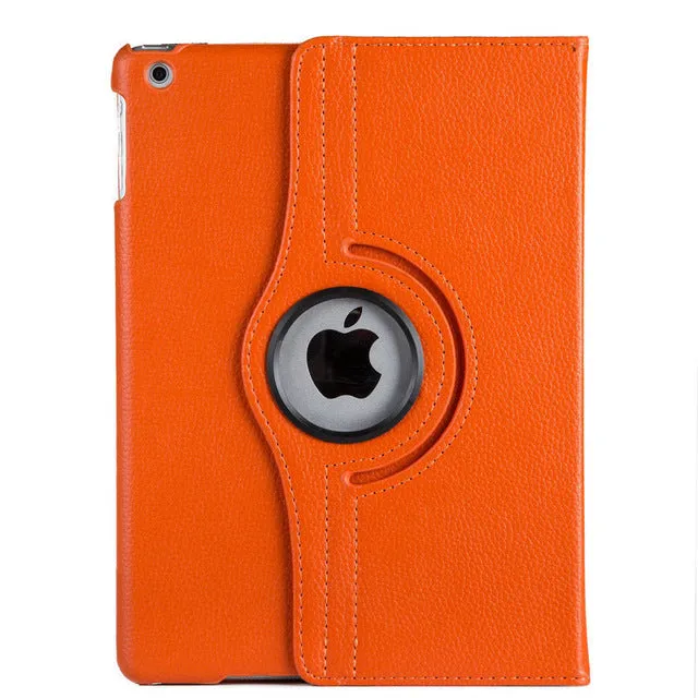 For Case Apple iPad 2 iPad 3 iPad 4 PU Leather Smart Stand Flip Case Cover 360 Rotating Screen Protector Film Stylus Pen Gifts