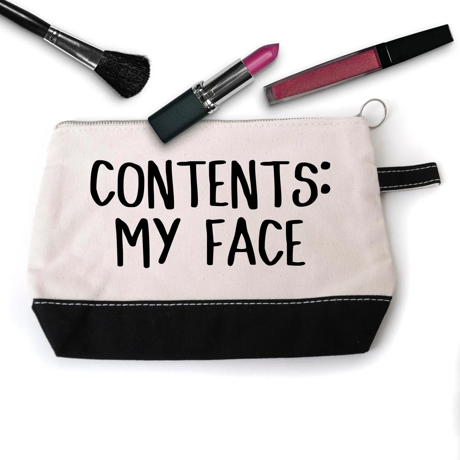 Funny Cosmetic Make Up Bag - "Contents: My Face"