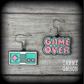 Game Over gaming console earrings-Gamer girl earrings