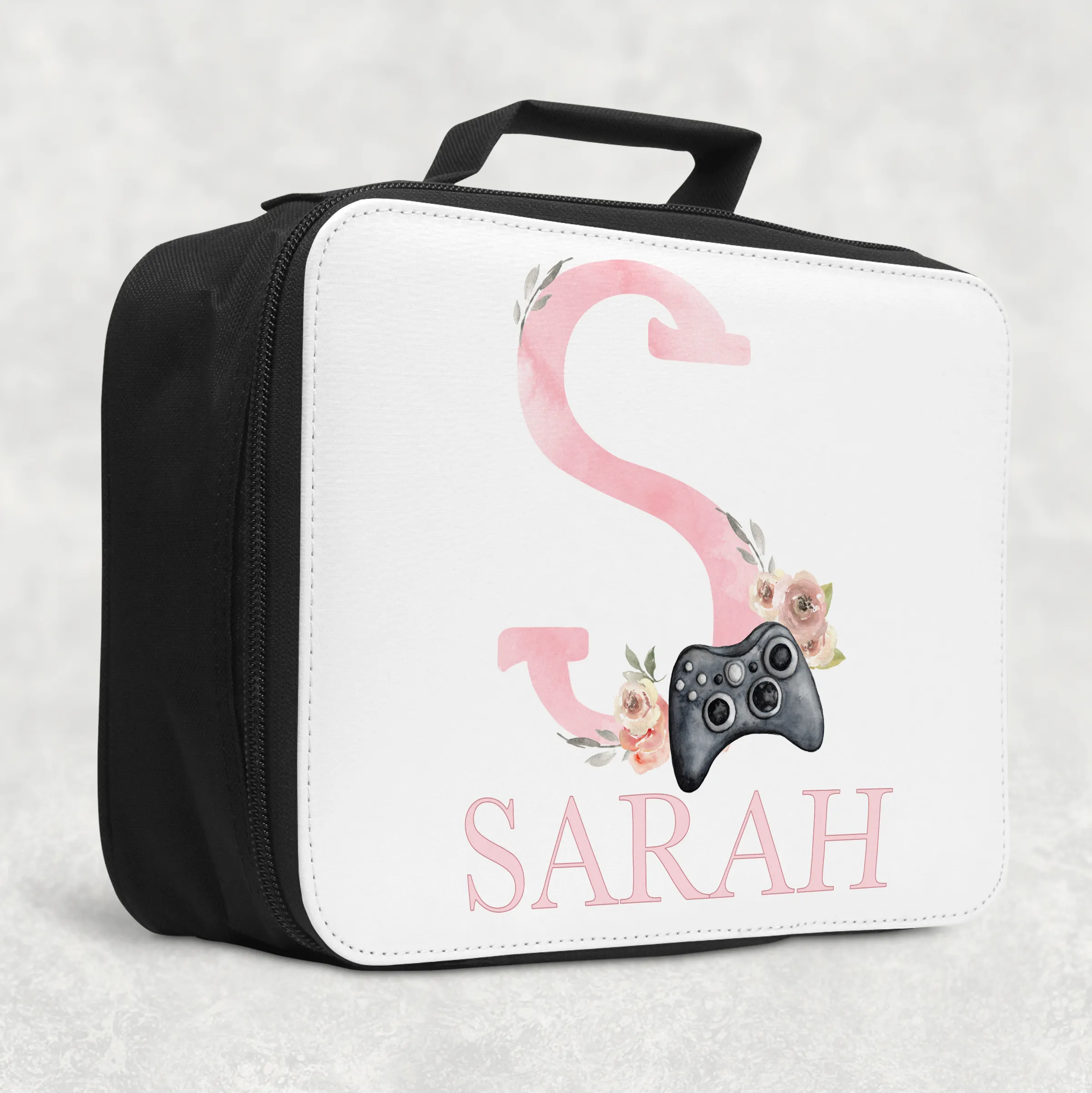 Gamer Pink Alphabet Insulated Lunch Bag