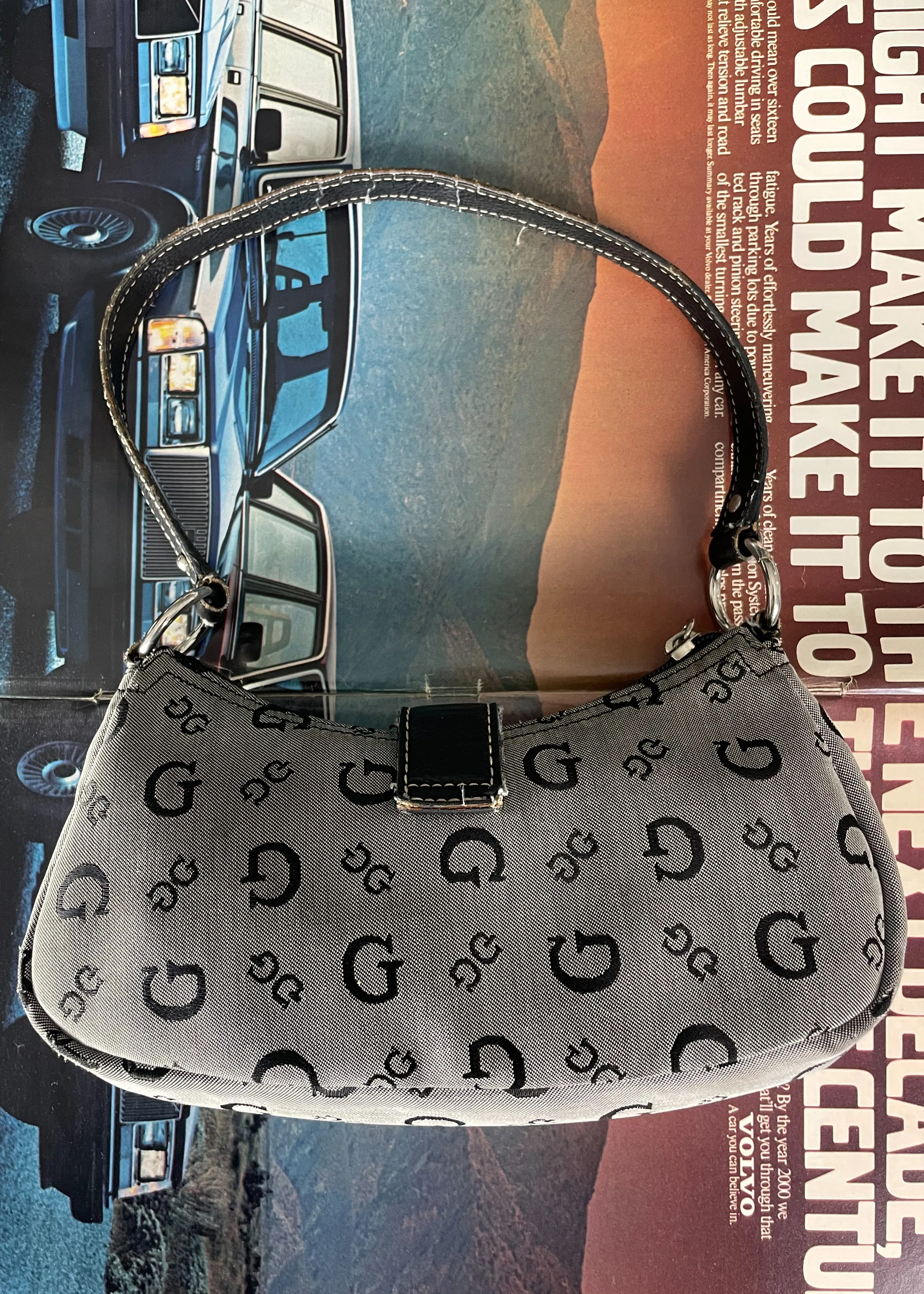 Guess Monogram Denim Bag