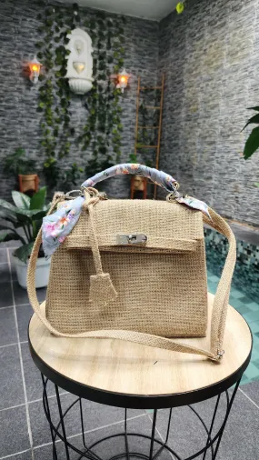 Handmade burlap / jute bag, Small size (25cm)_style 2