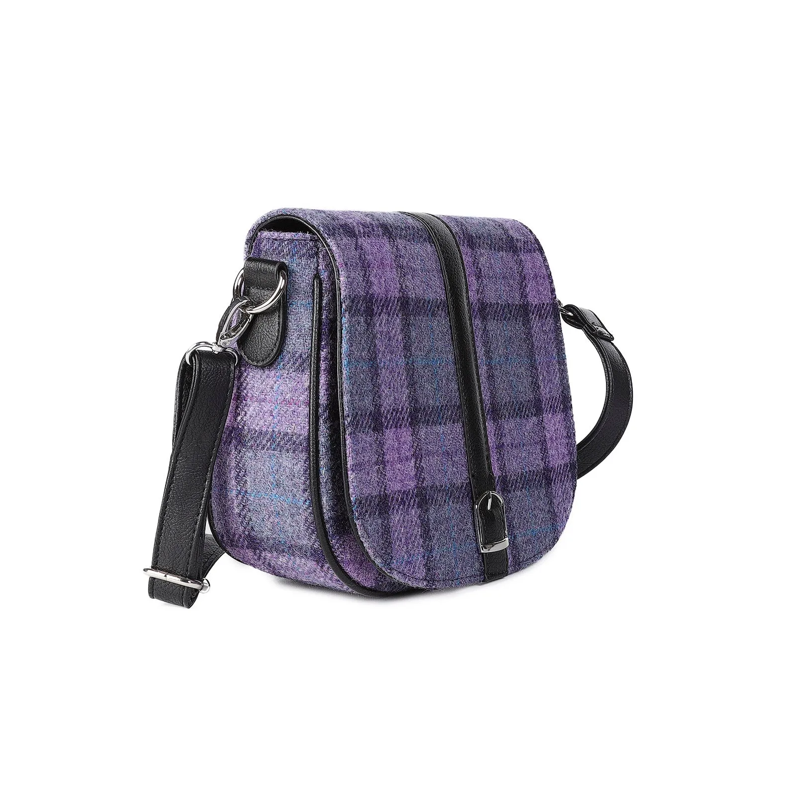 Harris Tweed Beauly Shoulder Bag Bold Purple Check