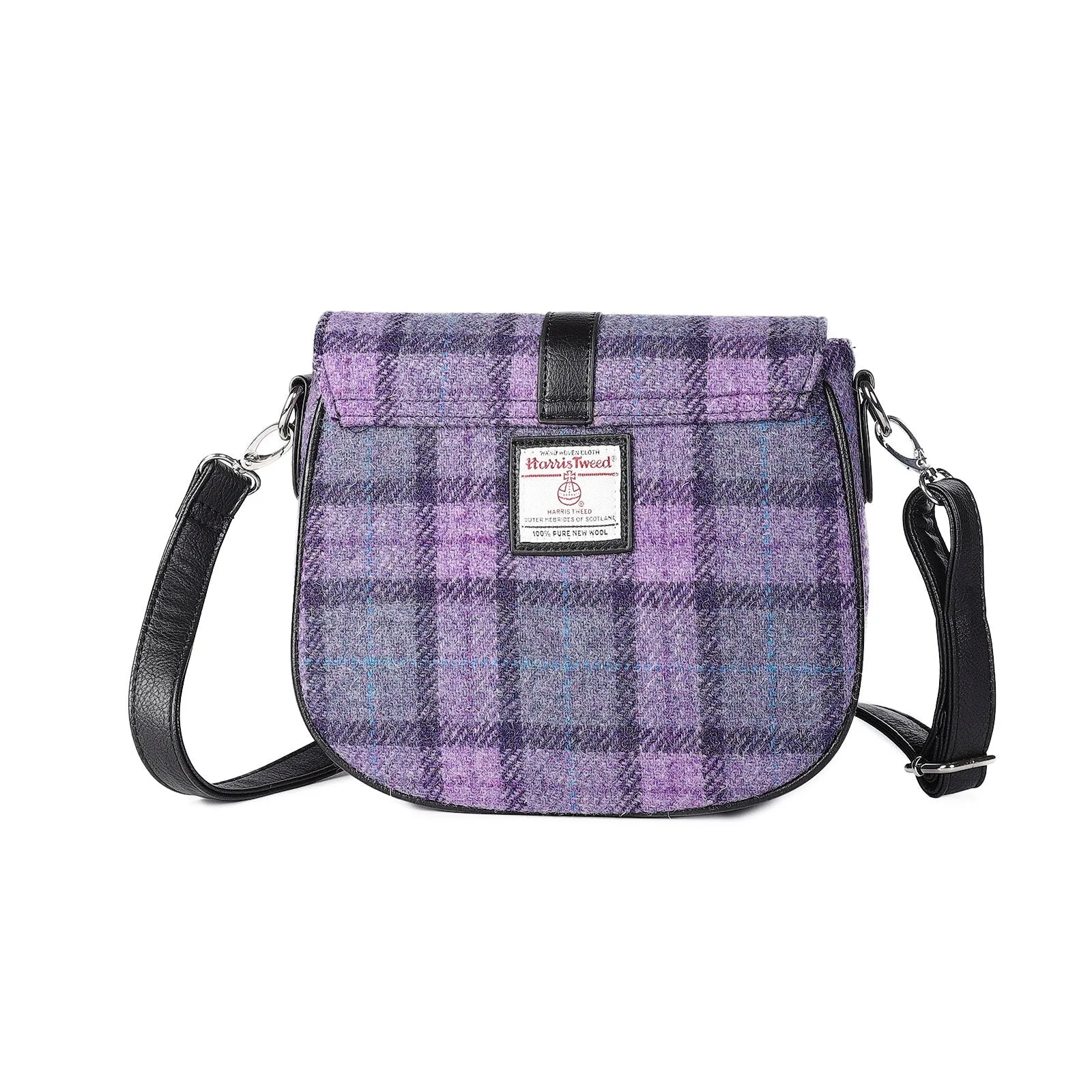 Harris Tweed Beauly Shoulder Bag Bold Purple Check