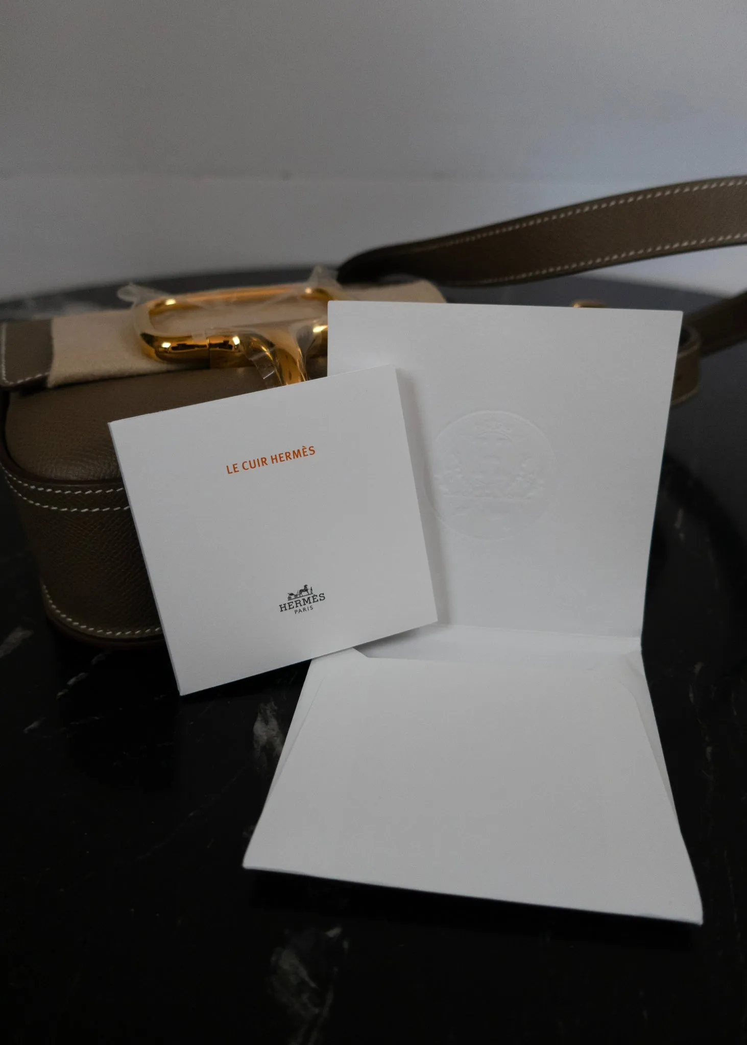 Hermès NIB Etoupe Mini Della Cavalleria Crossbody Bag