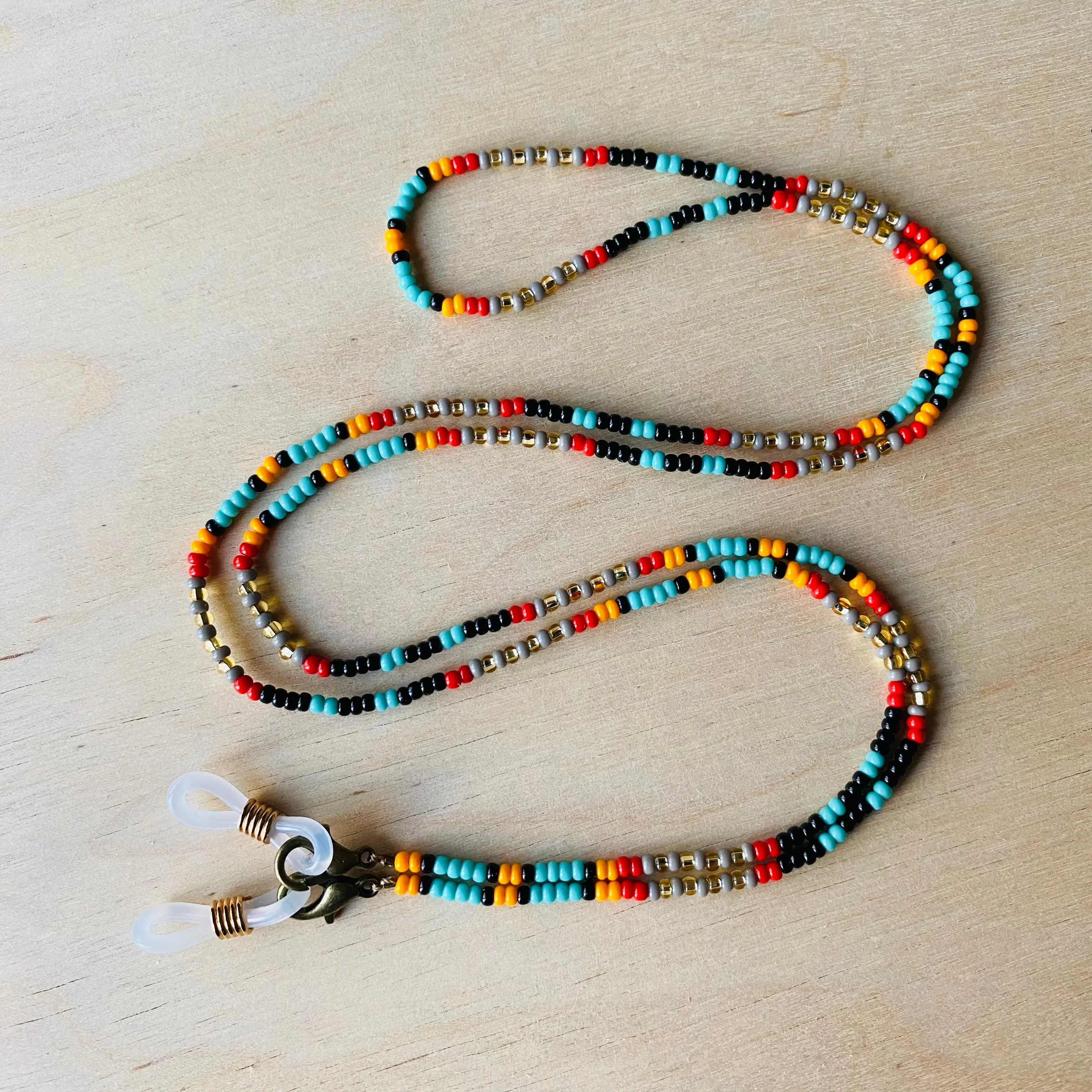 Hippie Dainty Seed Bead Glasses Chain, Colorful Beaded Lanyard, Indigenous style Glasses Chain Native inspired, Boho Sunglasses Strap Airpod