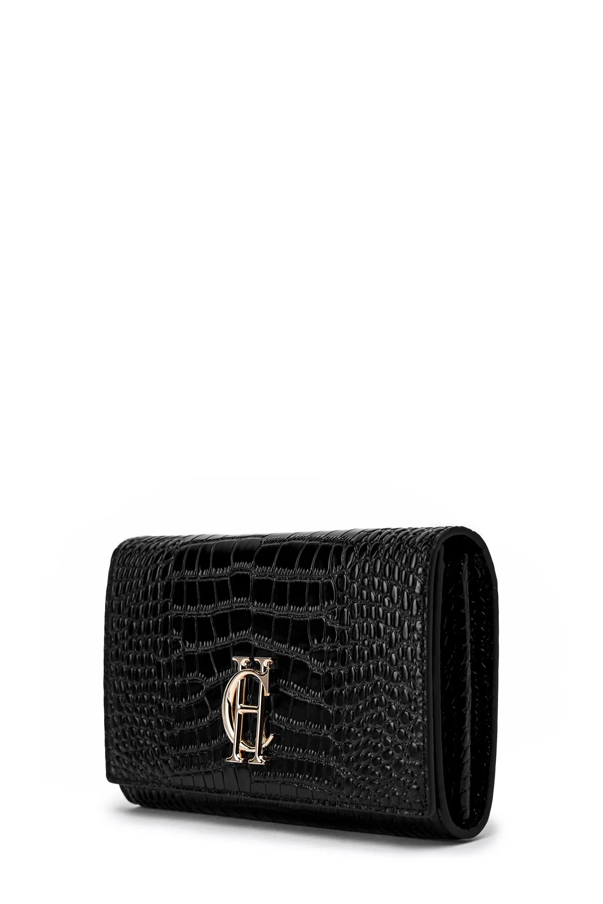 Holland Cooper Highbury Clutch Bag in Black Gold