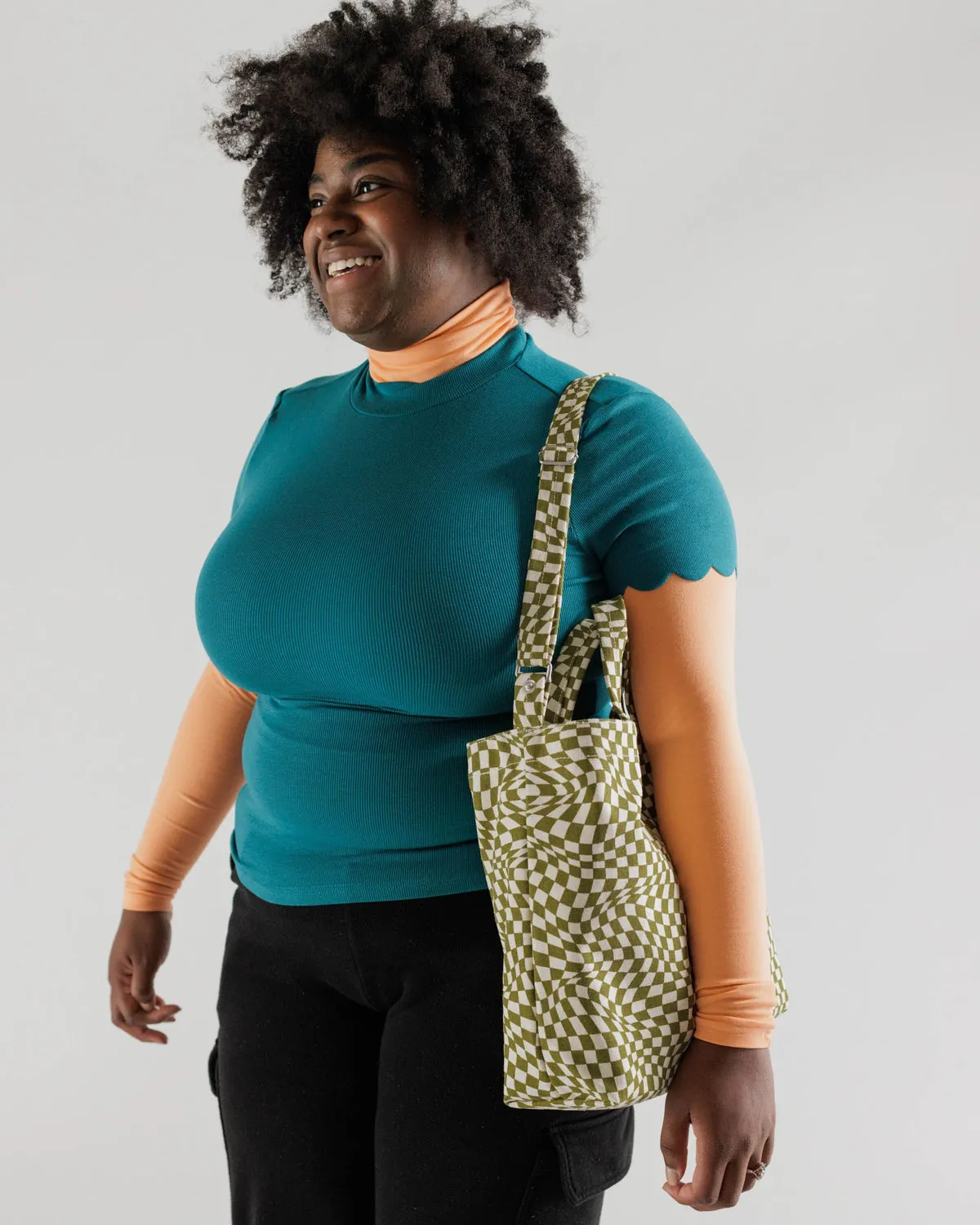 Horizontal Duck Bag - Moss Trippy Checker