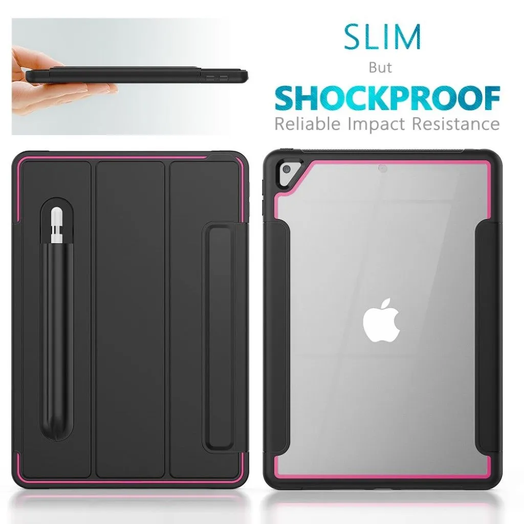 iPad 10.2 (2019) elegant tri-fold case - Black / Rose