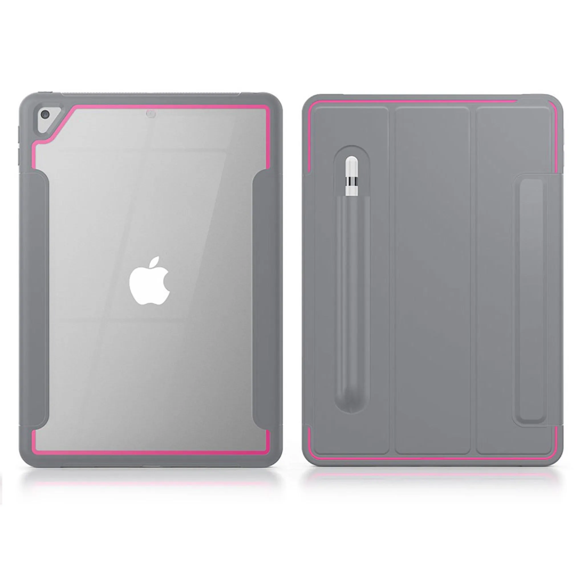 iPad 10.2 (2019) elegant tri-fold case - Grey / Rose