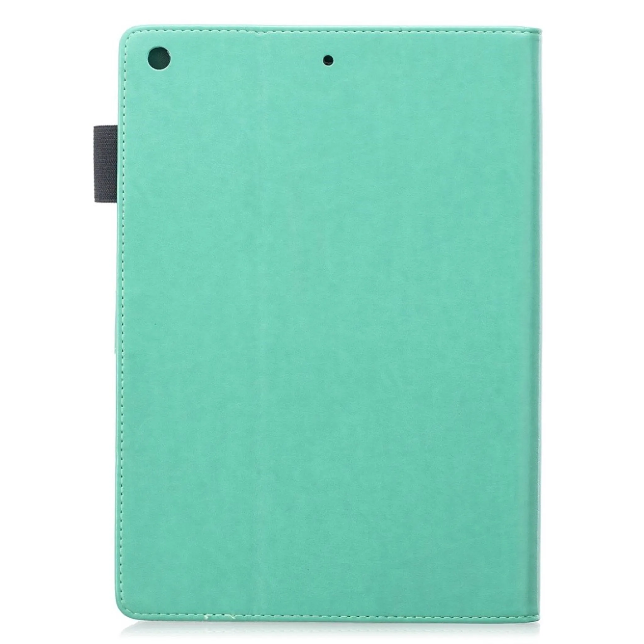 iPad 10.2 (2019) imprint butterfly leather flip case - Cyan