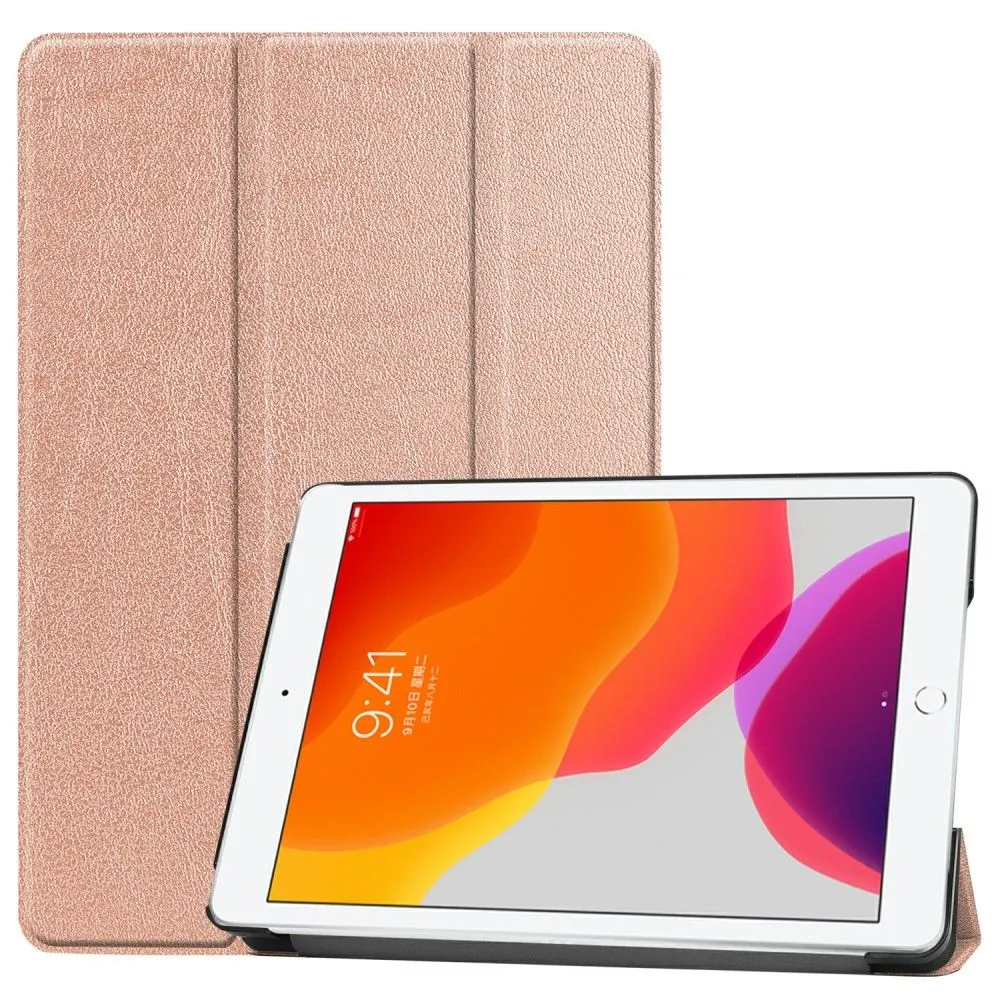 iPad 10.2 (2021) / (2020) / (2019) tri-fold PU leather flip case - Rose Gold