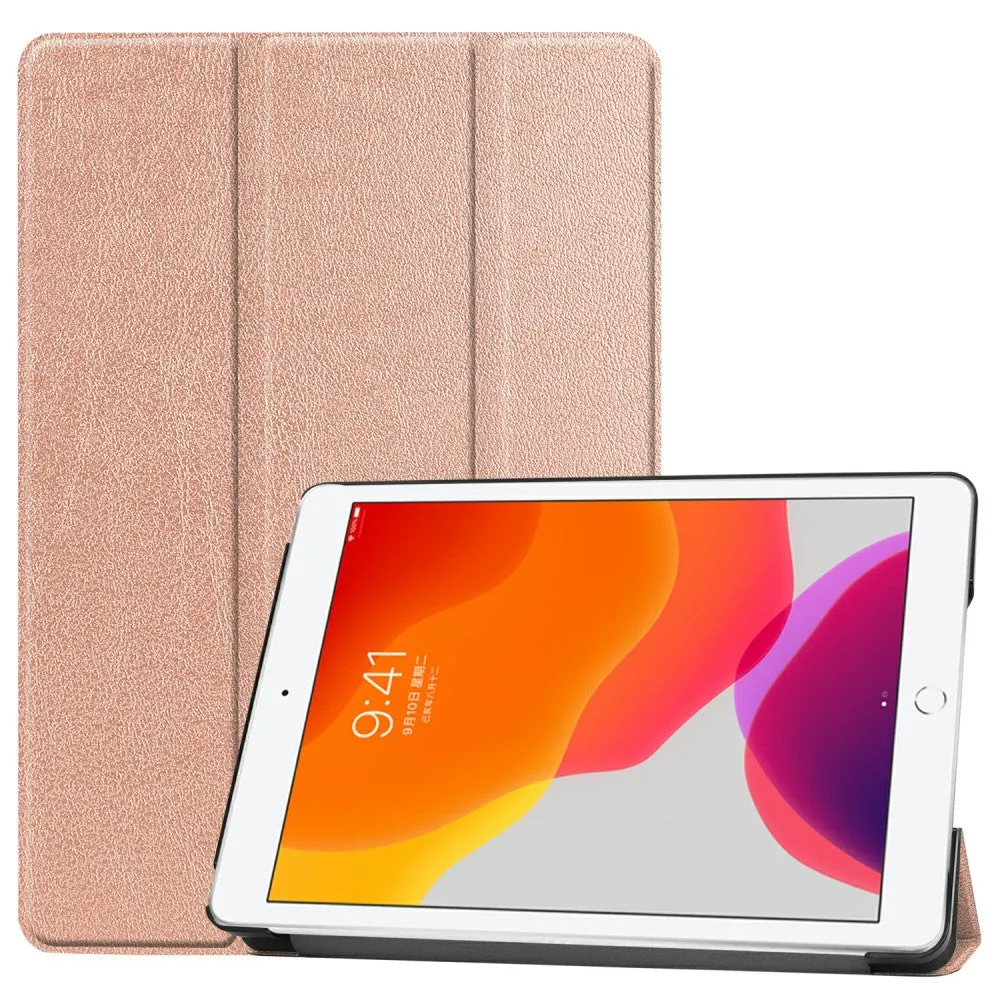 iPad 10.2 (2021) / (2020) / (2019) tri-fold PU leather flip case - Rose Gold