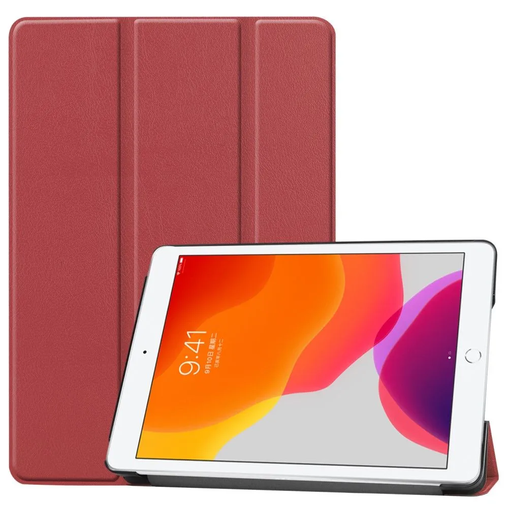 iPad 10.2 (2021) / (2020) / (2019) tri-fold PU leather flip case - Wine Red