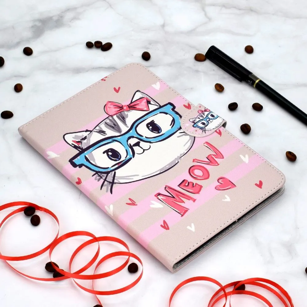 iPad 10.2 (2021) / Air (2019) cool pattern leather flip case - Cat Face