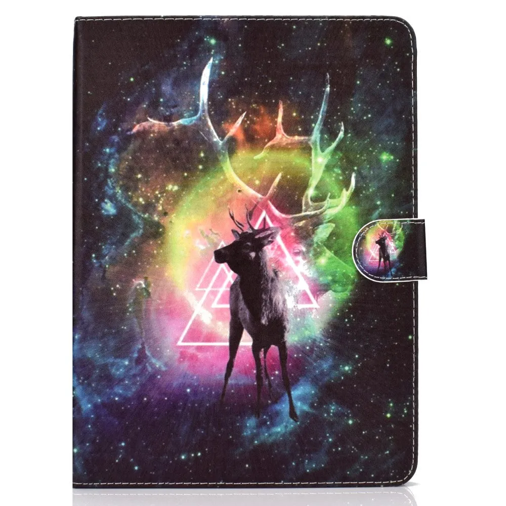 iPad 10.2 (2021) / Air (2019) cool pattern leather flip case - Elk