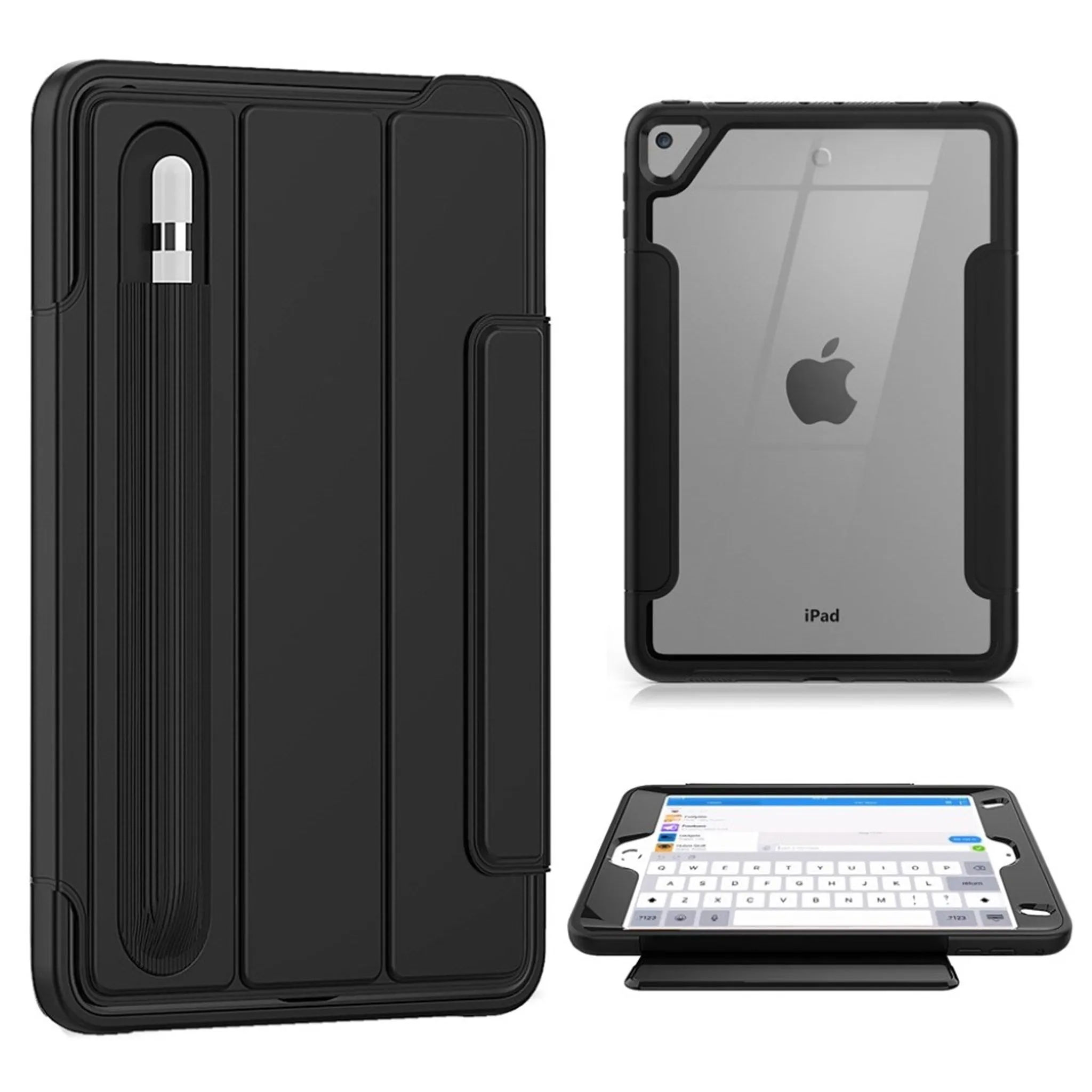 iPad Mini (2019) elegant tri-fold case - All Black