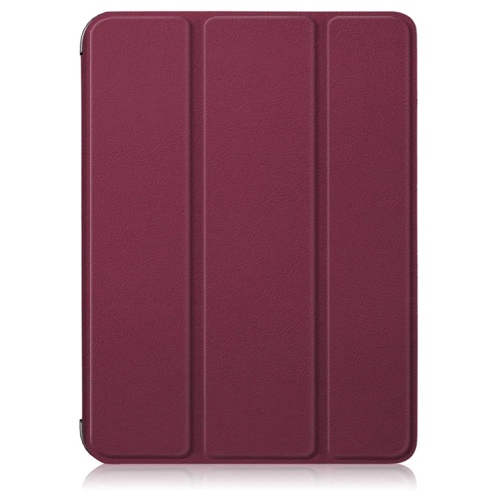 iPad Mini 6 (2021) slim tri-fold PU leather flip case with pen slot - Wine Red