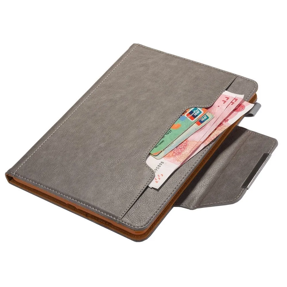 iPad Pro 12.9 (2021) / (2020) / (2018) PU leather flip case with card slots - Grey