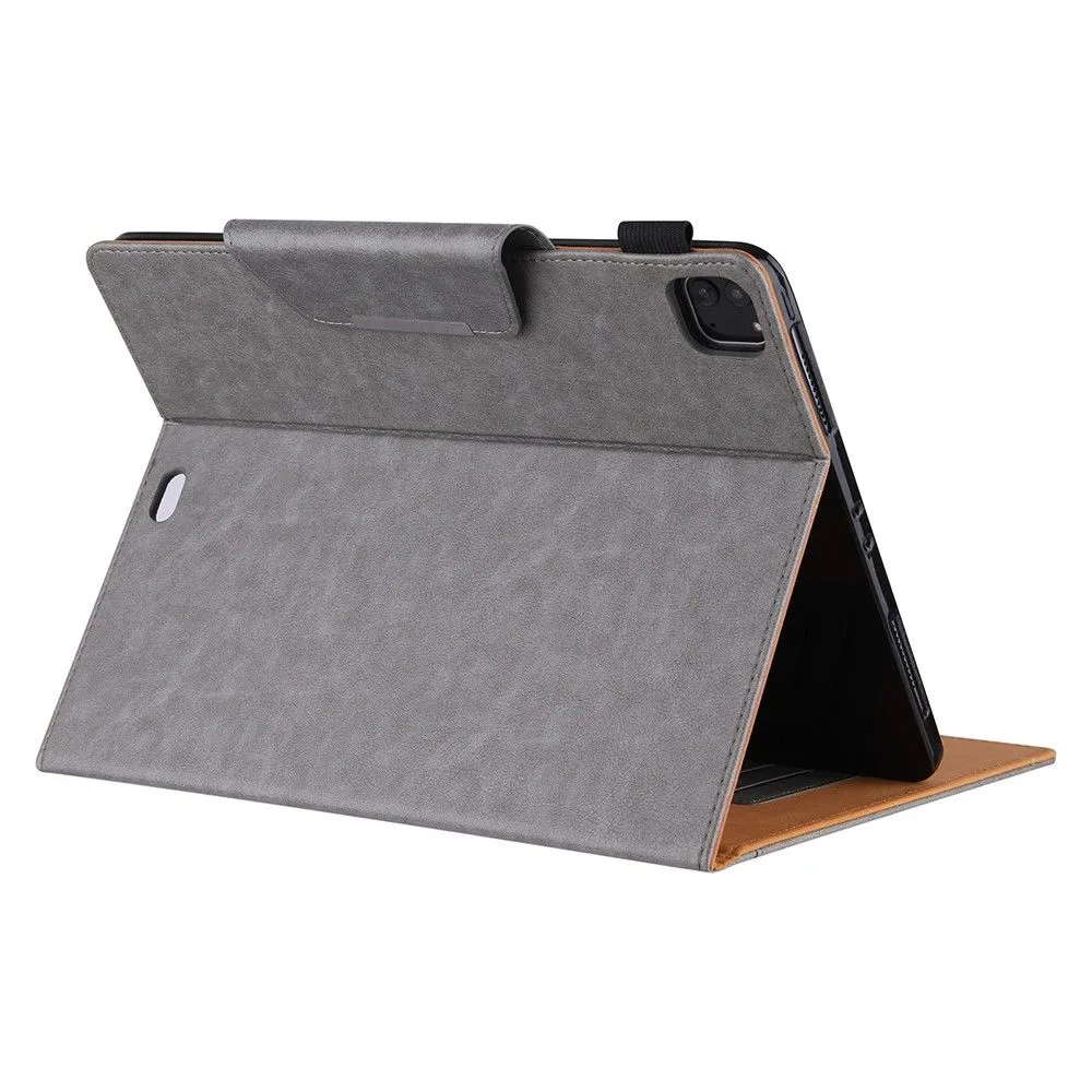 iPad Pro 12.9 (2021) / (2020) / (2018) PU leather flip case with card slots - Grey