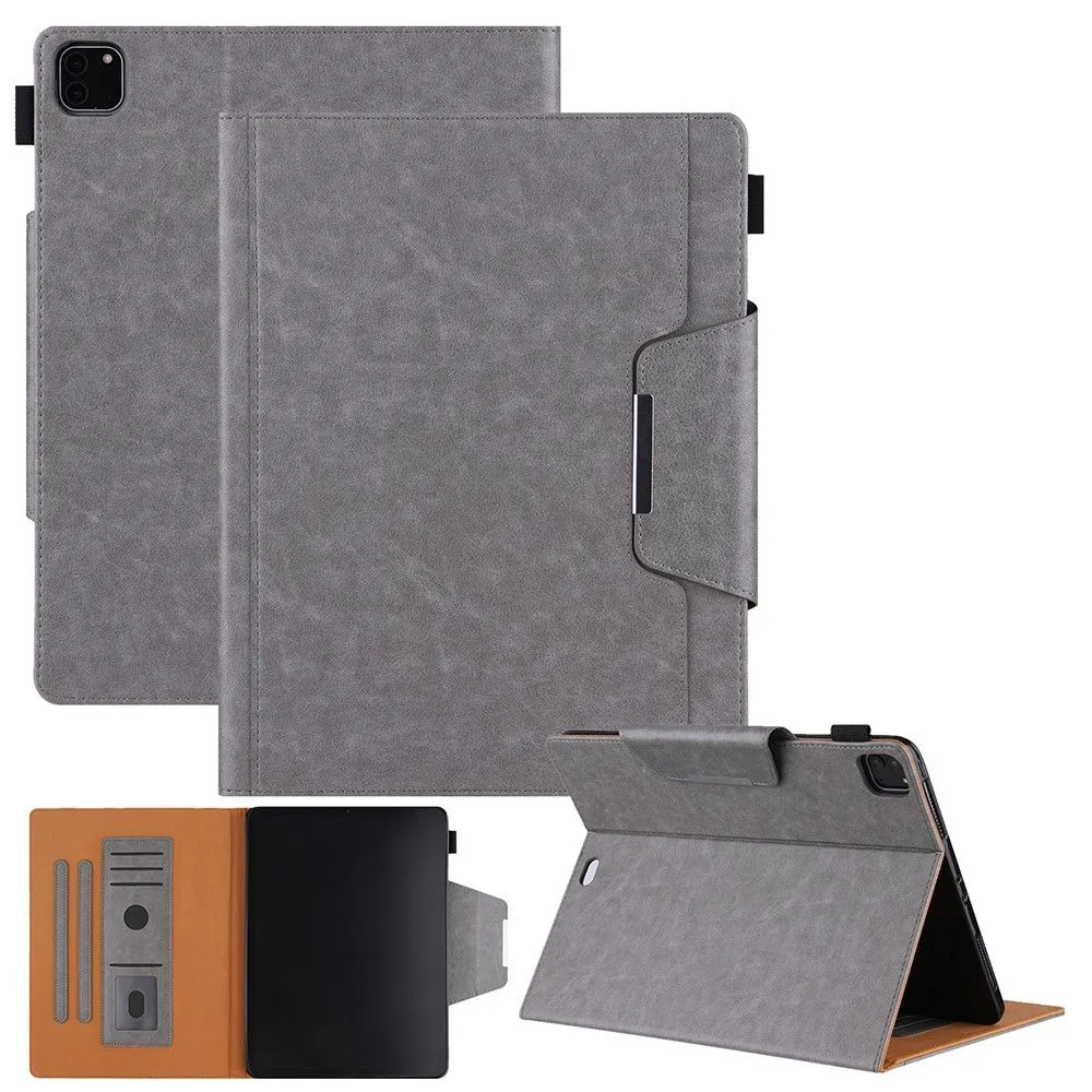 iPad Pro 12.9 (2021) / (2020) / (2018) PU leather flip case with card slots - Grey