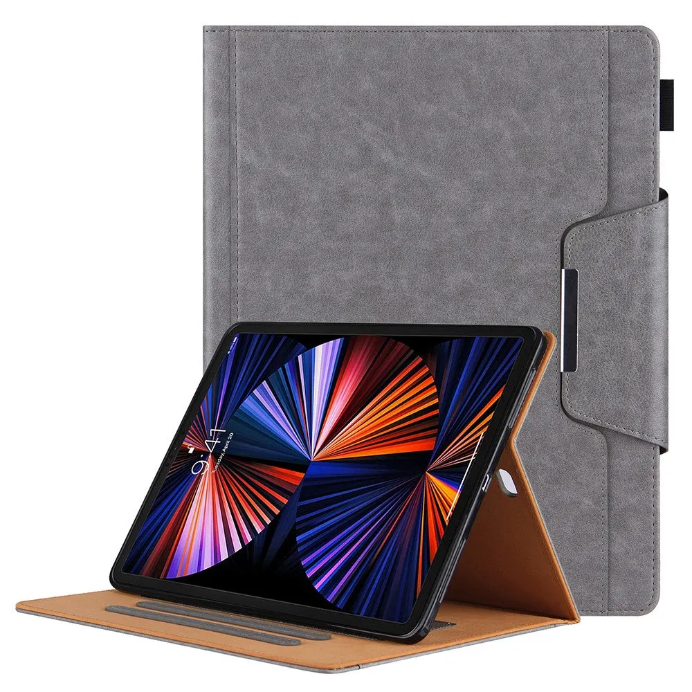 iPad Pro 12.9 (2021) / (2020) / (2018) PU leather flip case with card slots - Grey