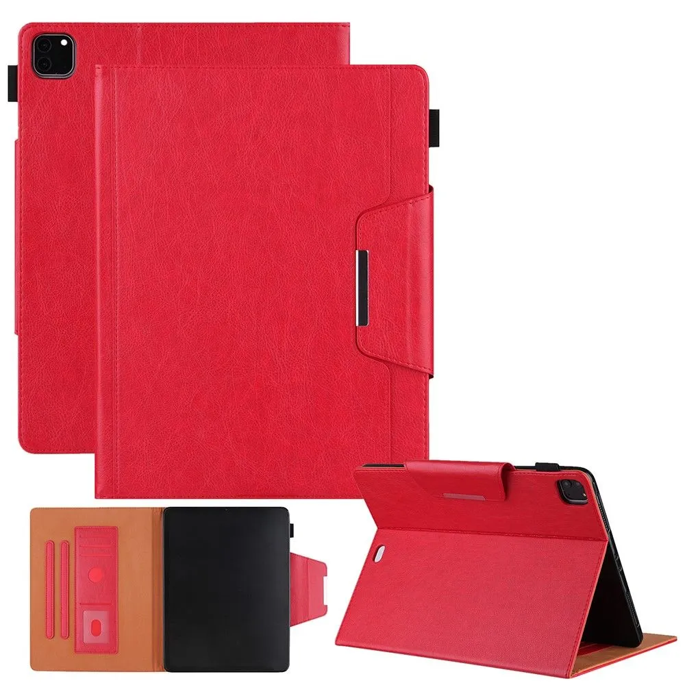 iPad Pro 12.9 (2021) / (2020) / (2018) PU leather flip case with card slots - Red