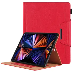 iPad Pro 12.9 (2021) / (2020) / (2018) PU leather flip case with card slots - Red