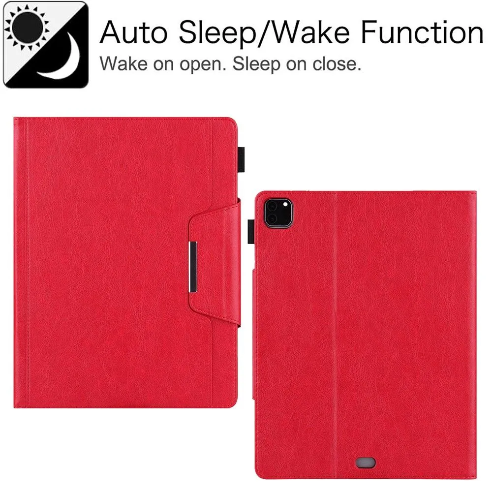 iPad Pro 12.9 (2021) / (2020) / (2018) PU leather flip case with card slots - Red