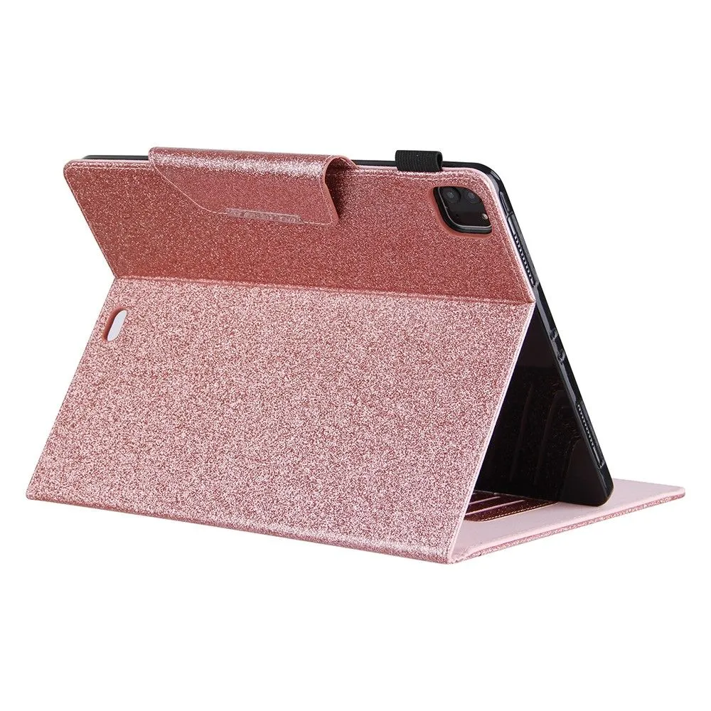 iPad Pro 12.9 (2021) / (2020) / (2018) PU leather flip case with card slots - Rose Gold