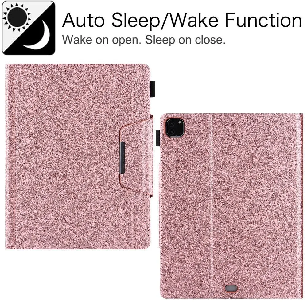 iPad Pro 12.9 (2021) / (2020) / (2018) PU leather flip case with card slots - Rose Gold